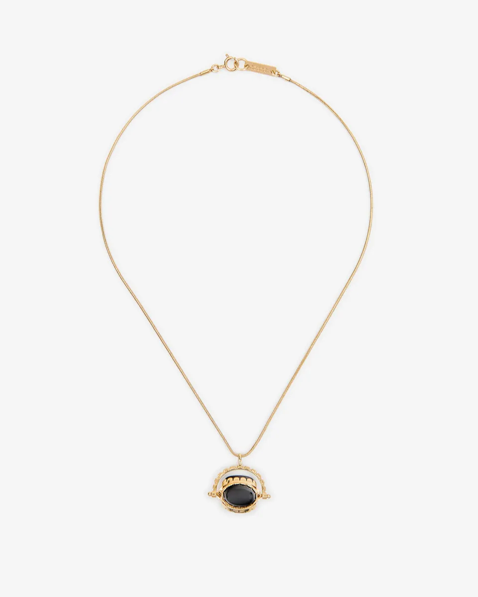 Isabel Marant Hanae Collier pendentif noir doré