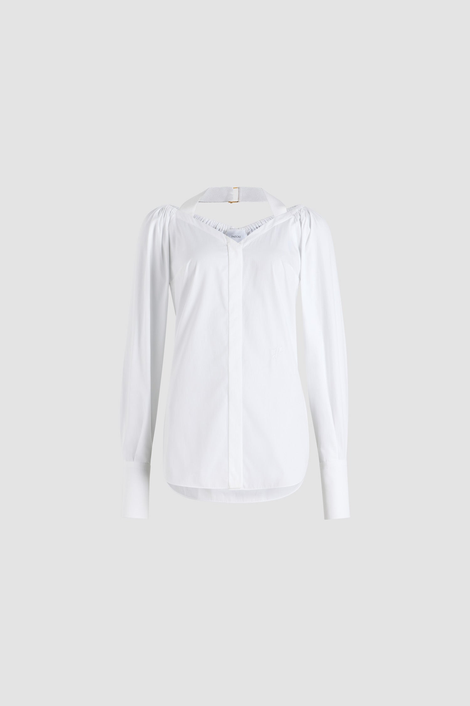 Patou P25BL0370017001W blouse coton bio blanche cache-cœur