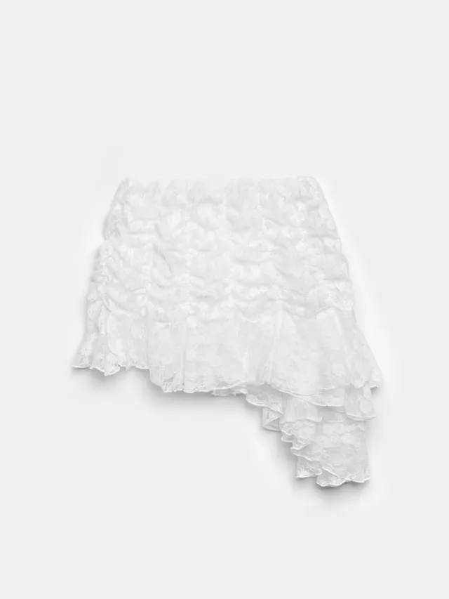 Ester Manas White Lace Signature mini jupe blanche dentelle