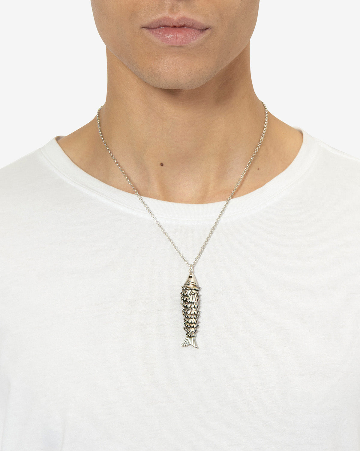Isabel Marant River Man collier pendentif poisson argent
