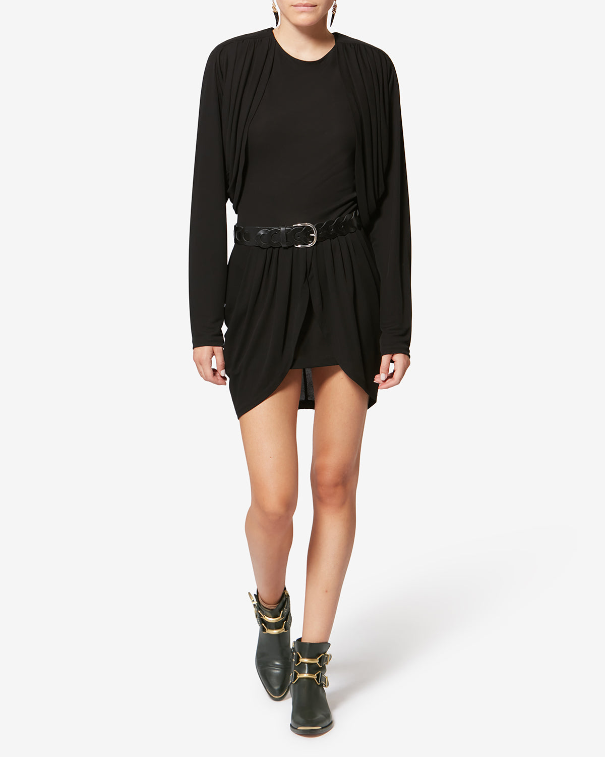 Isabel Marant Zalya boots santiag cuir noir talon 3 cm