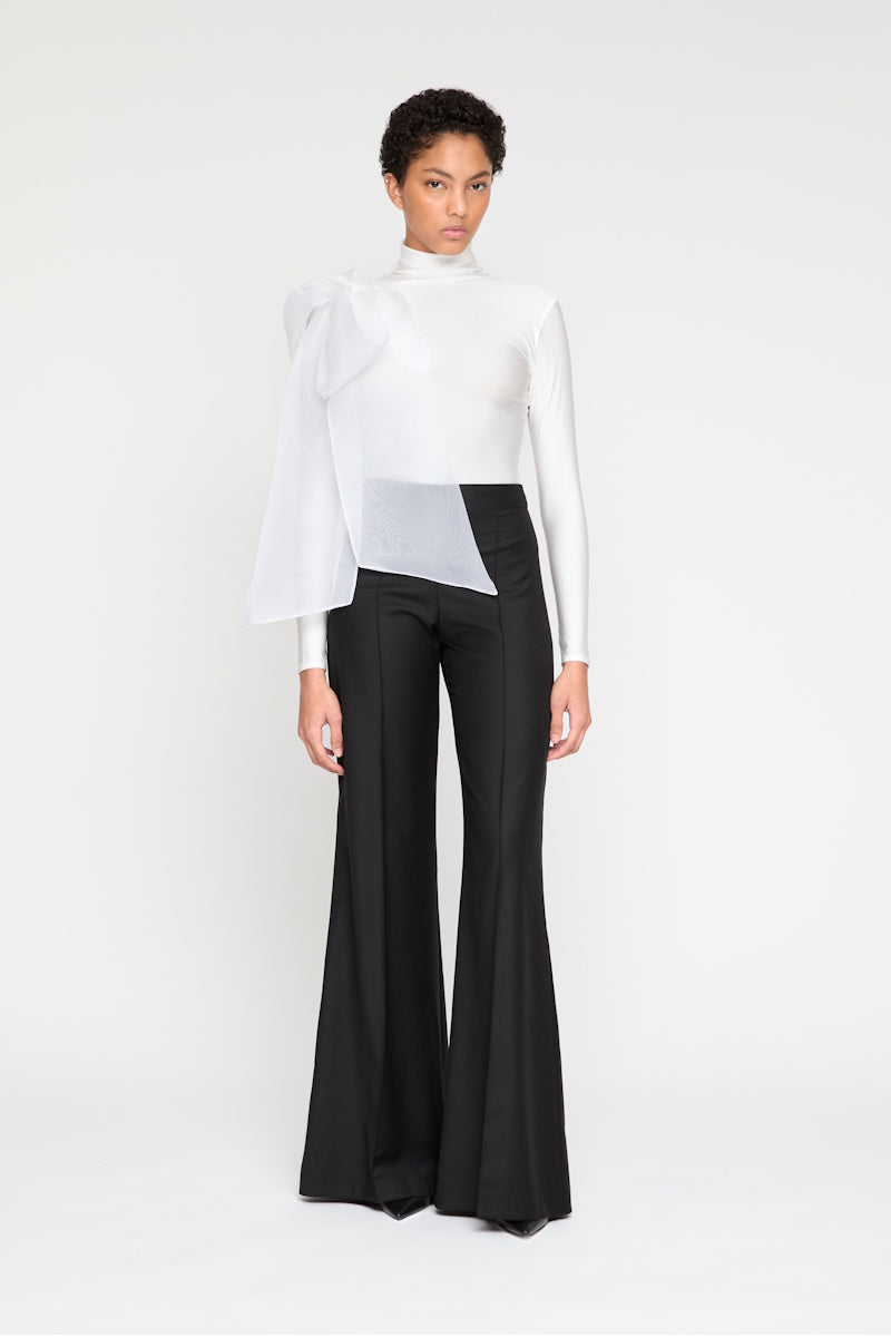 ATU Body Couture White turtleneck top blanc nœud soie taille S