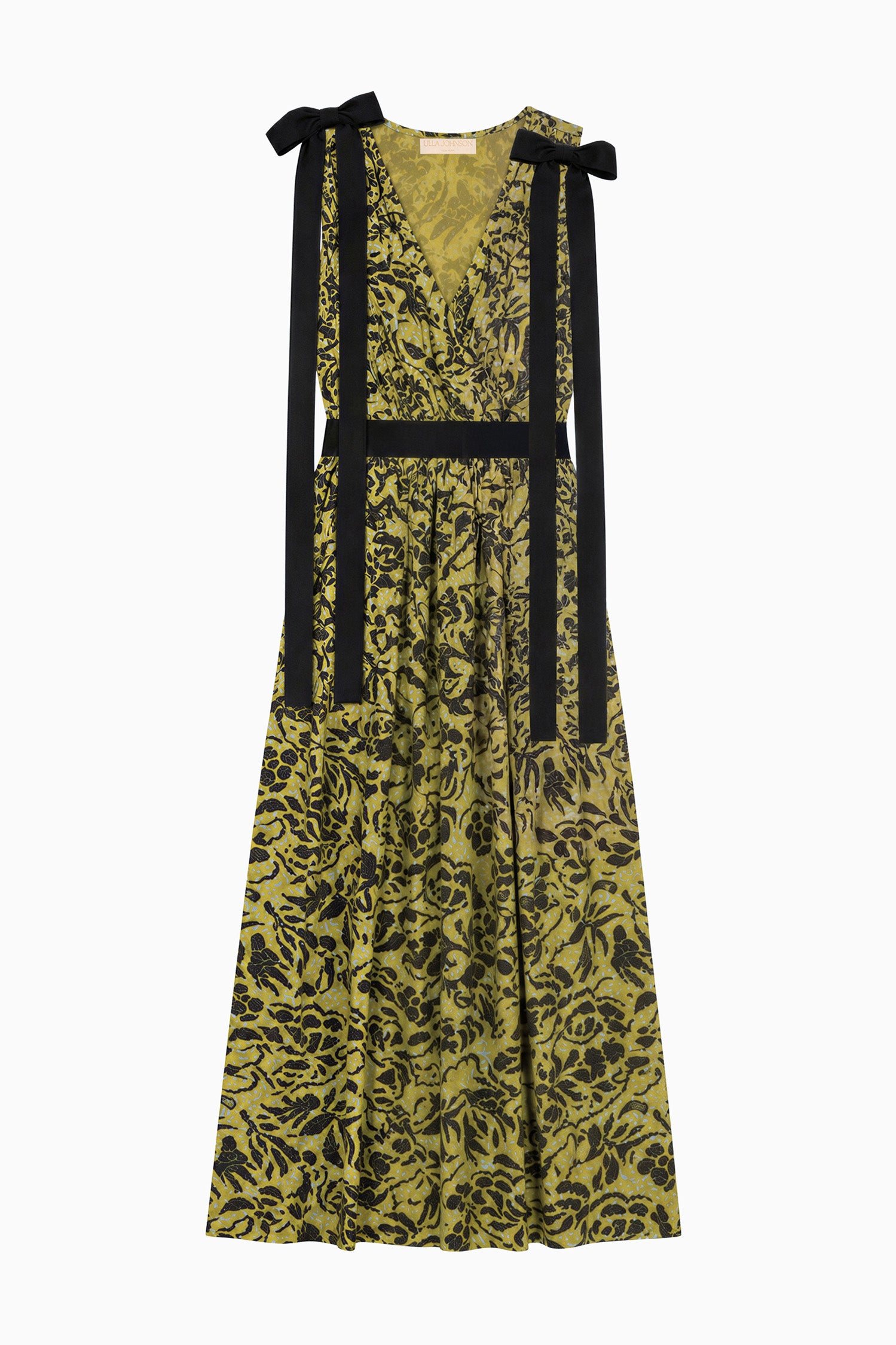 Ulla Johnson Karina robe maxi coton Chartreuse fleurie