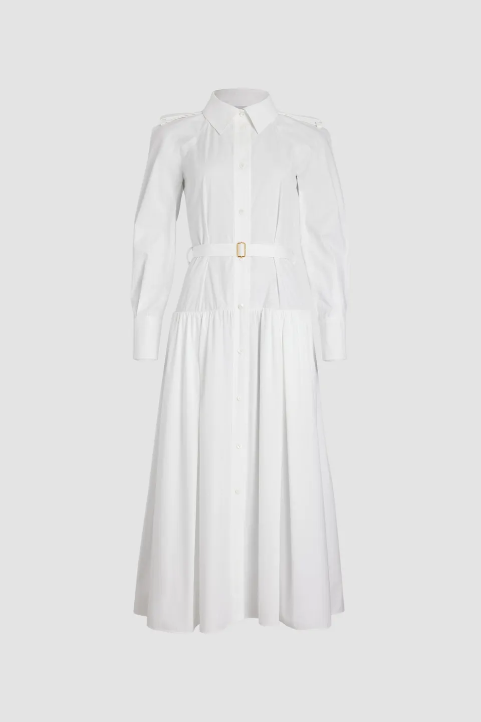 Patou DR154 robe chemise maxi coton bio blanche