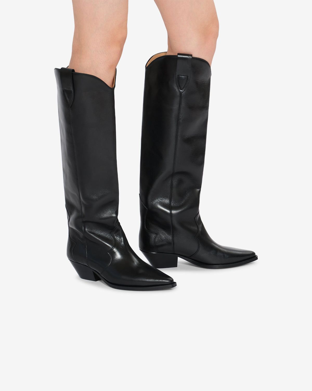 Isabel Marant Denvee bottes santiag cuir noir talon 4 cm