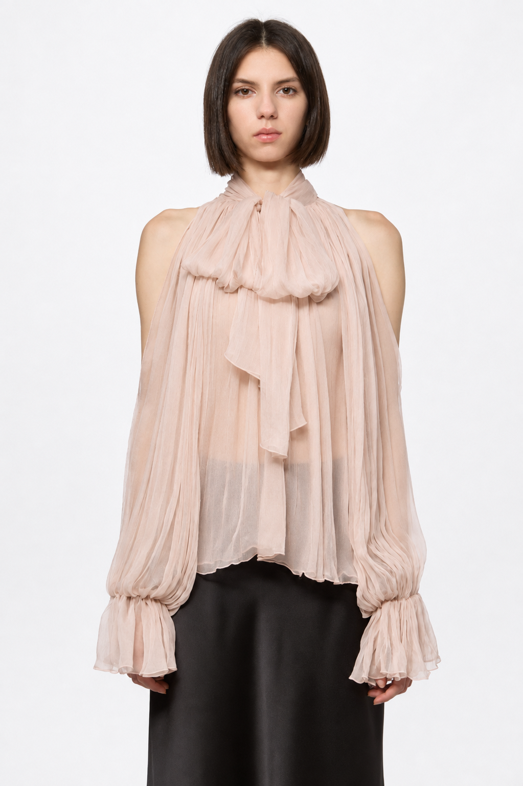 ATU Body Couture SILK chemise soie nude foulard taille S