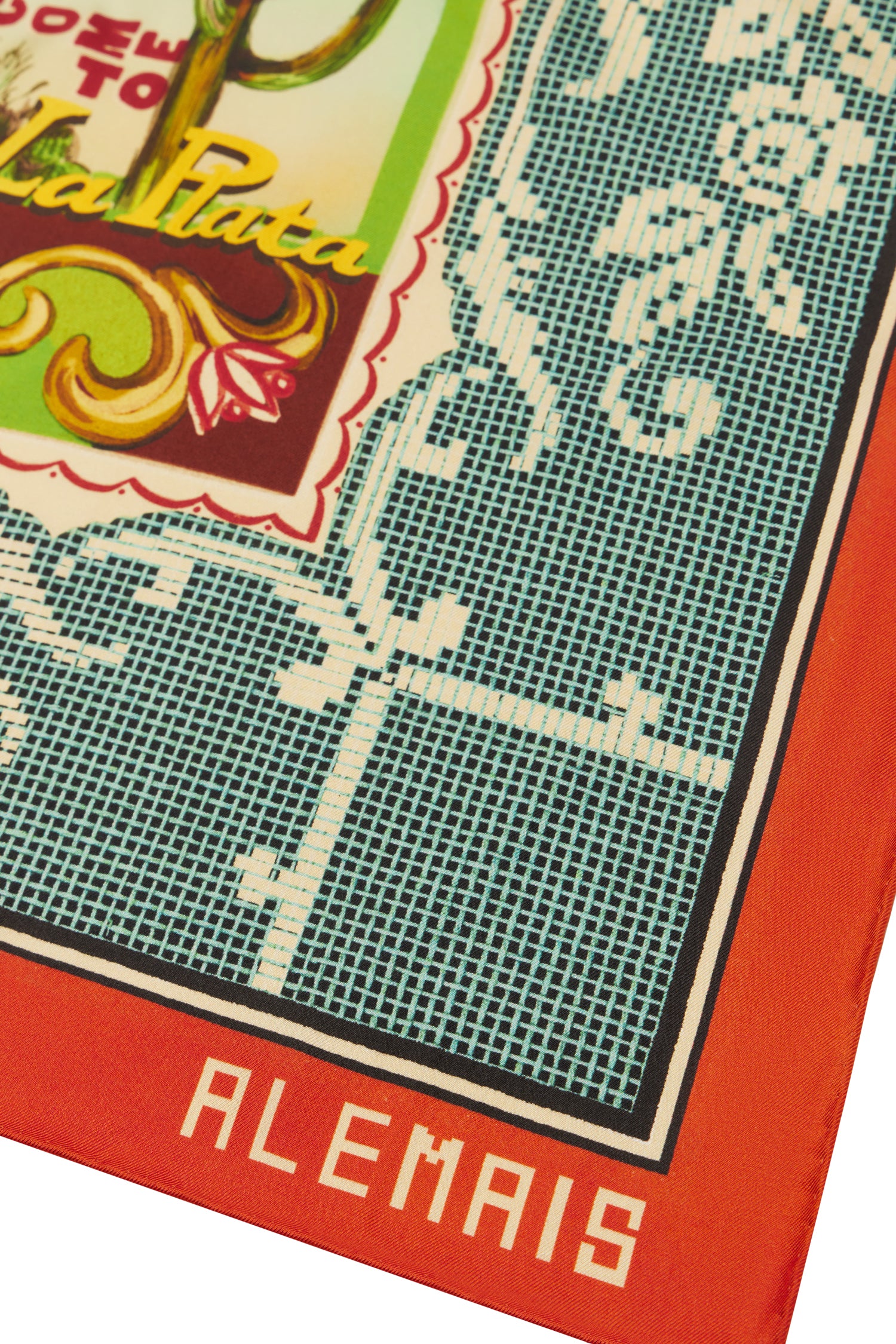 Alemais Ace Silk Scarf foulard carré soie imprimé unique
