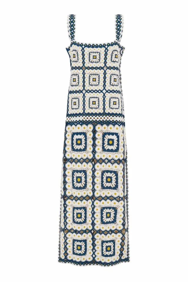 Alemaïs Dolly Midi Dress robe crochet coton