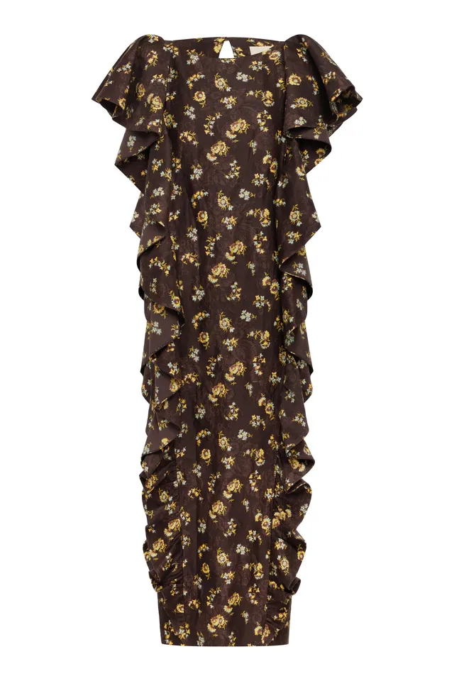 Alemaïs Lilah Midi Dress Exclusive robe midi lin volants