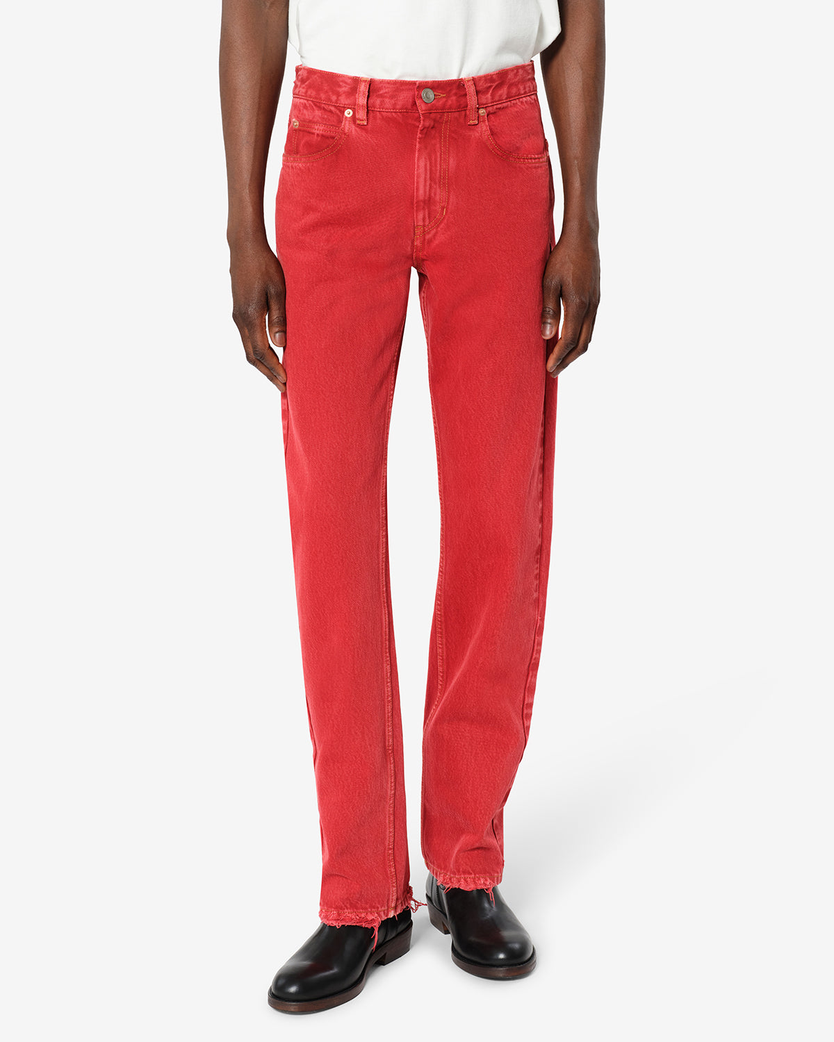 Isabel Marant Jude jean vintage rouge 27 denim droit