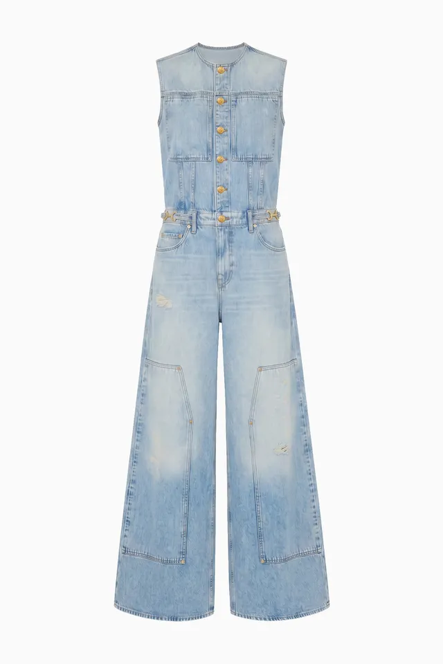 Ulla Johnson Esme Denim Jumpsuit combinaison Danube