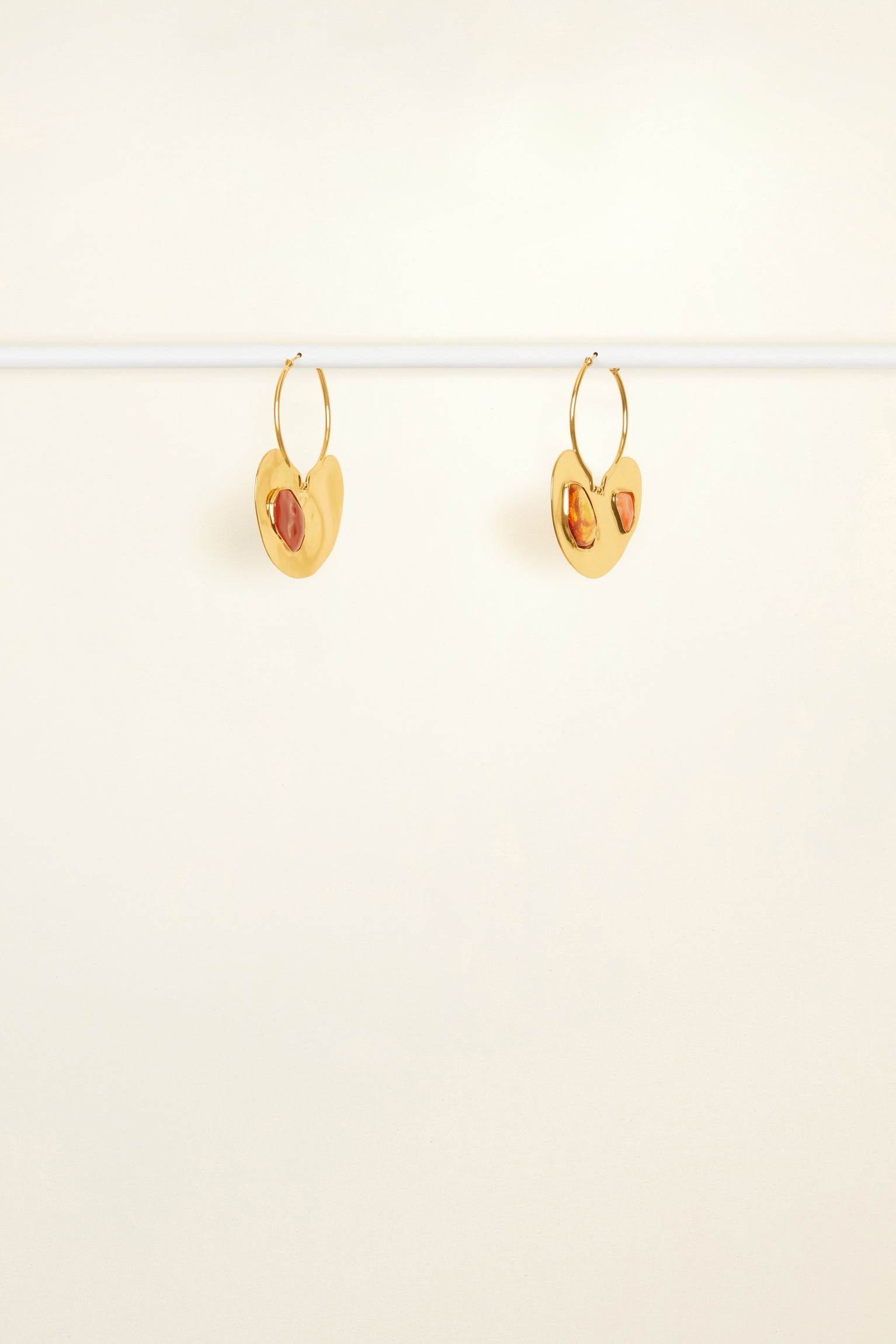 Patou Jewellery boucles d'oreilles créoles laiton pierres dorées TU