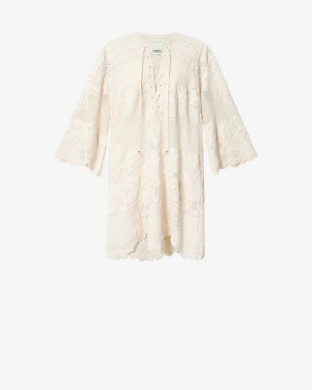 Isabel Marant Solara robe guipure écru courte ample
