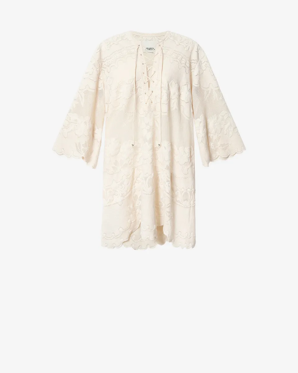 Isabel Marant Solara robe guipure écru courte ample