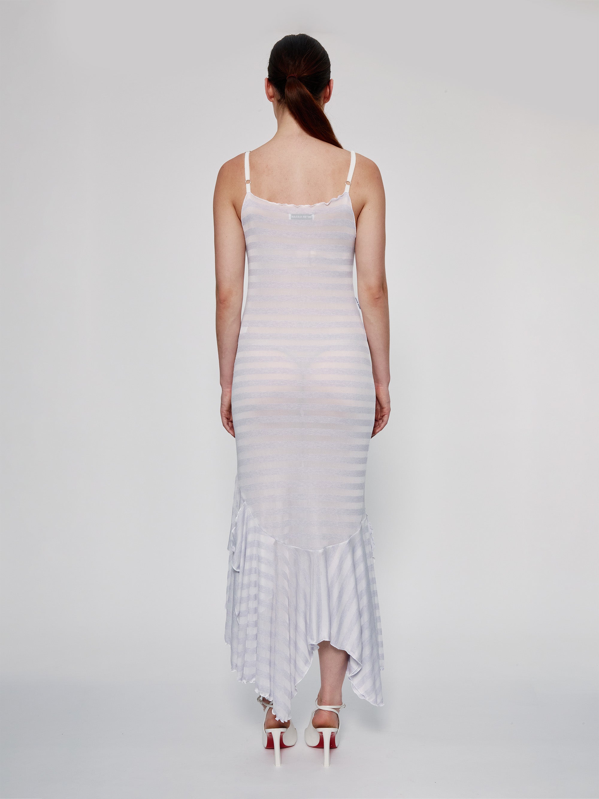 Ester Manas Easy Dress robe bretelles lilas blanc