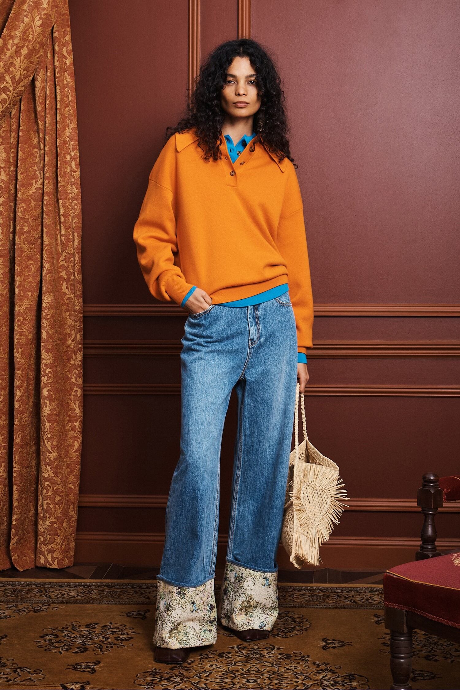Alemäis Claudia Tangerine polo en maille 100% laine