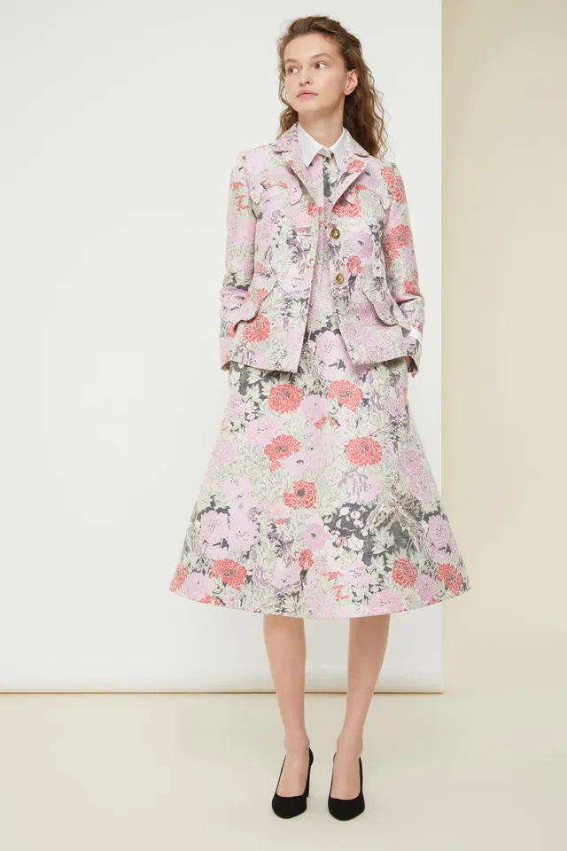 Patou JA017 veste jacquard coton Birds Peonies 34-44