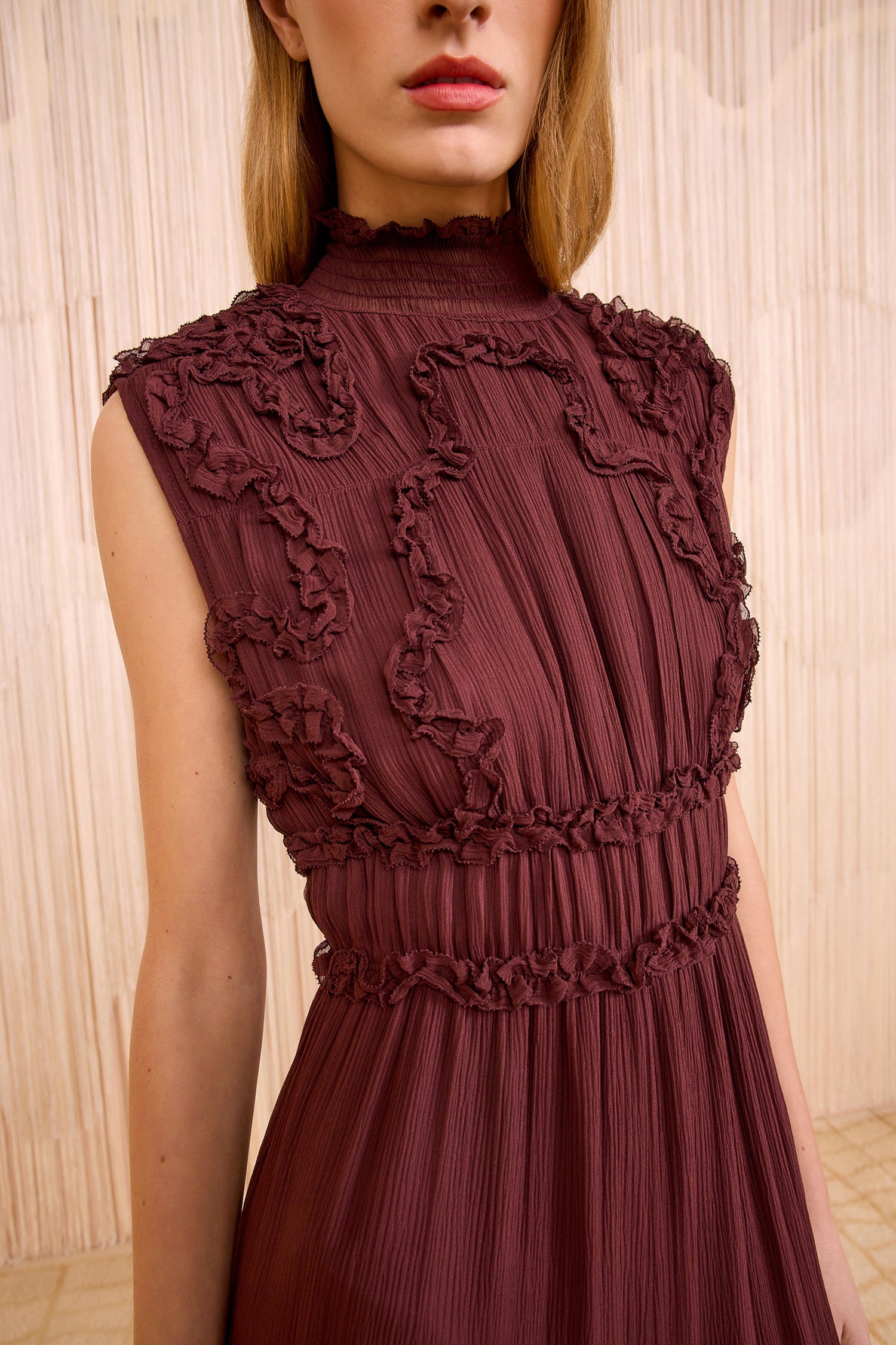 Ulla Johnson Verona robe longue soie acajou