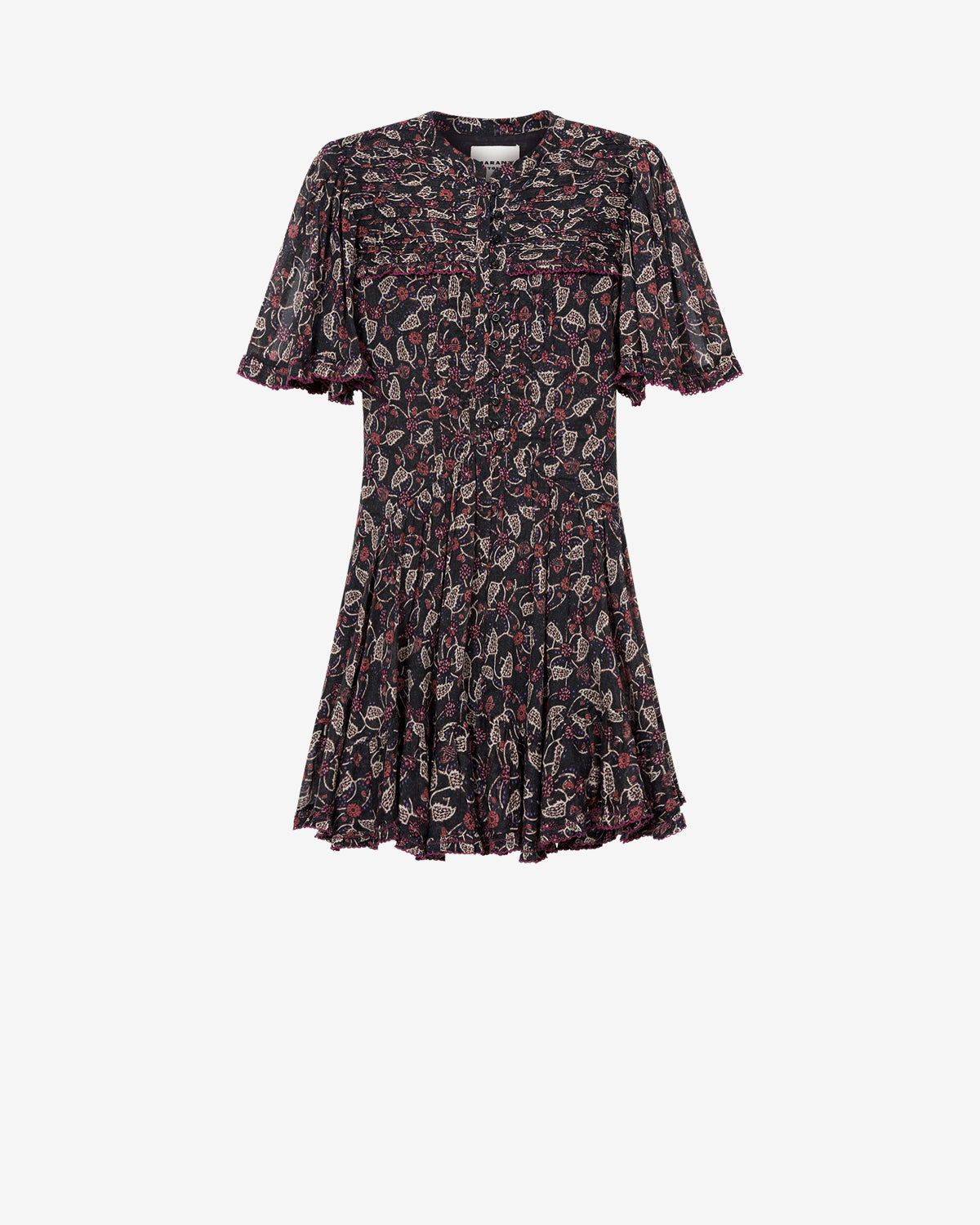 Isabel Marant Daynia robe noir framboise voile coton