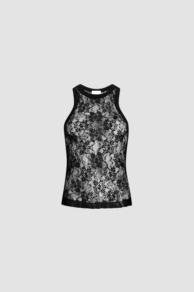 Patou JE175 débardeur dentelle noire XS-XL jersey