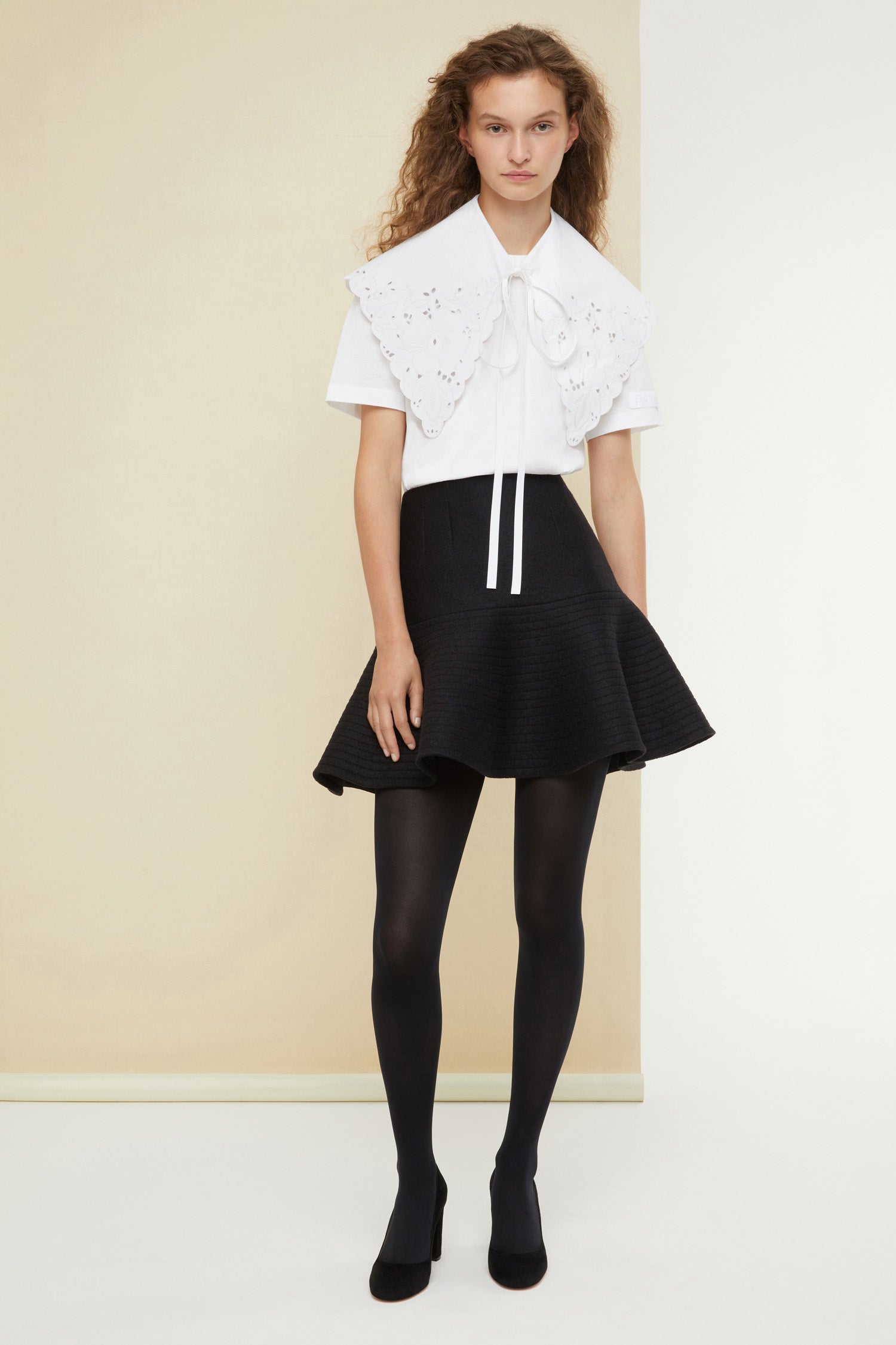 Patou JE008 tee coton bio col blanc