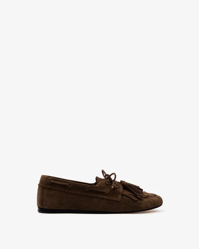 Isabel Marant Fersi mocassins cuir velours chocolat