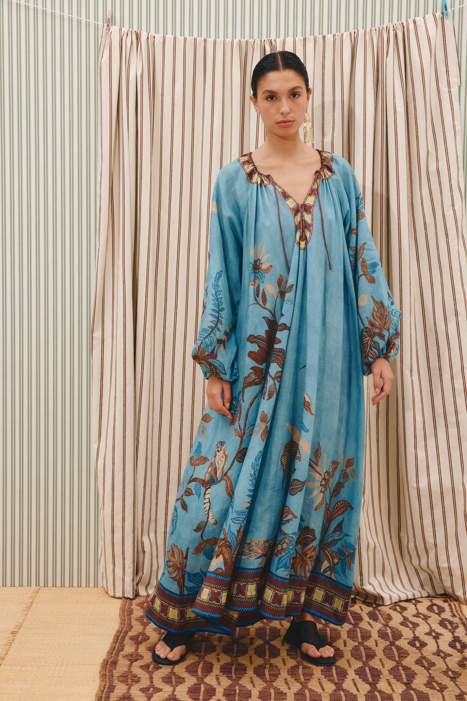Alemäis Georgie Pool robe maxi ramie imprimé