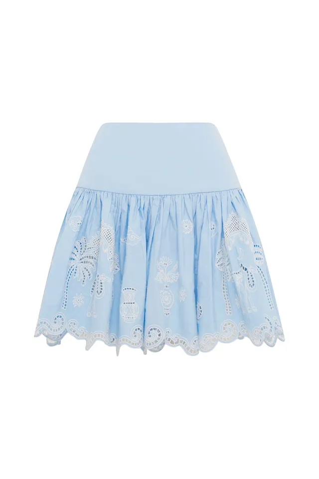 Alemaïs Maizy Embroidered jupe courte coton bio taille 10