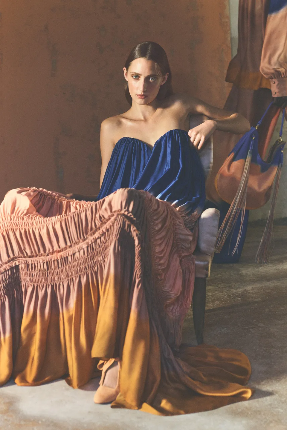 Ulla Johnson Veil robe bustier Moontide soie longue