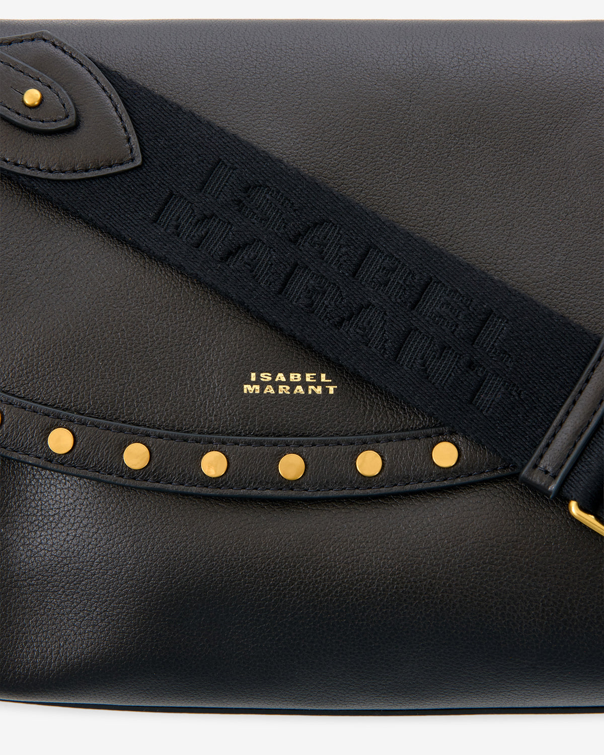 Isabel Marant Chany M sac cuir velours noir clouté