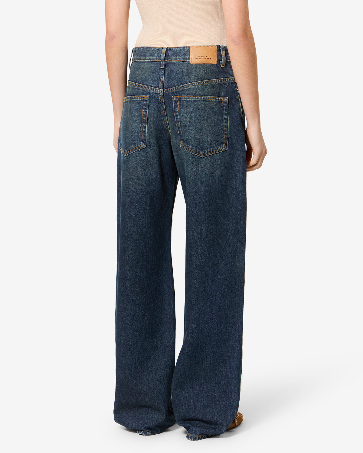 Isabel Marant Dromie jean droit bleu denim coton