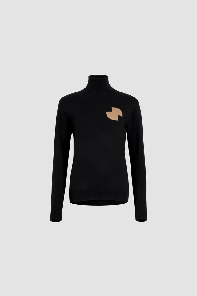 Patou H24KN1838041999B pull noir laine cachemire