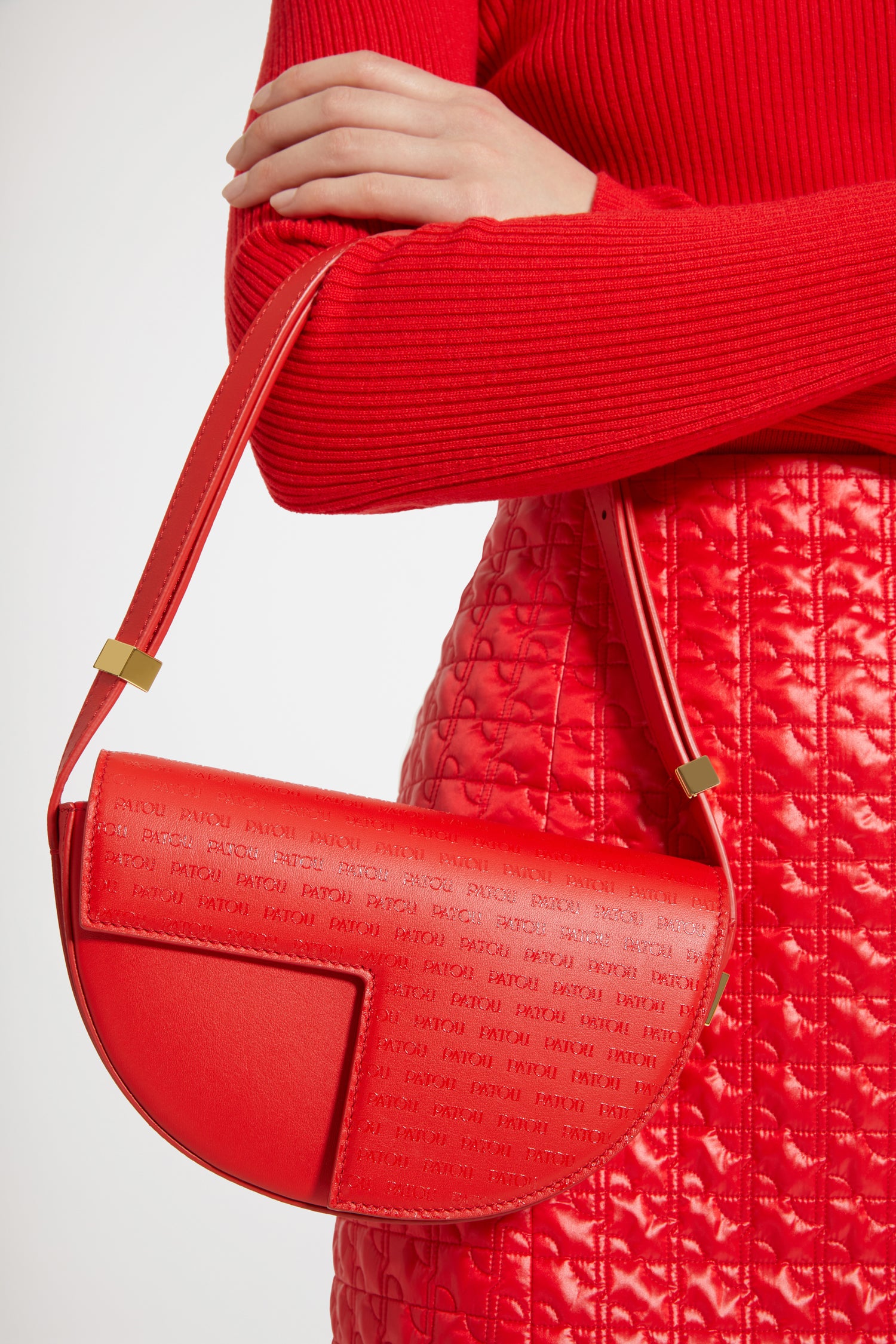 Patou Bags H23BA00350275104 sac Le Petit Patou cuir rouge