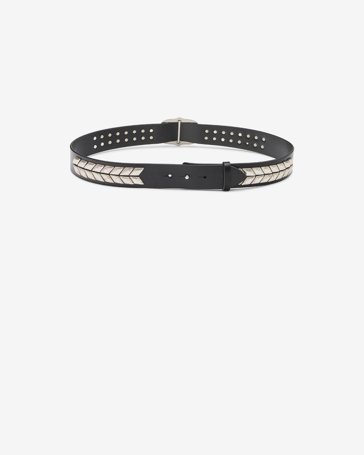 Isabel Marant Ceintures Belja ceinture cuir noir et argenté