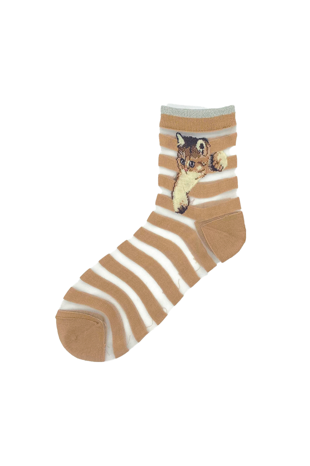 Paul & Joe Nounette chaussettes beige à bandes chat