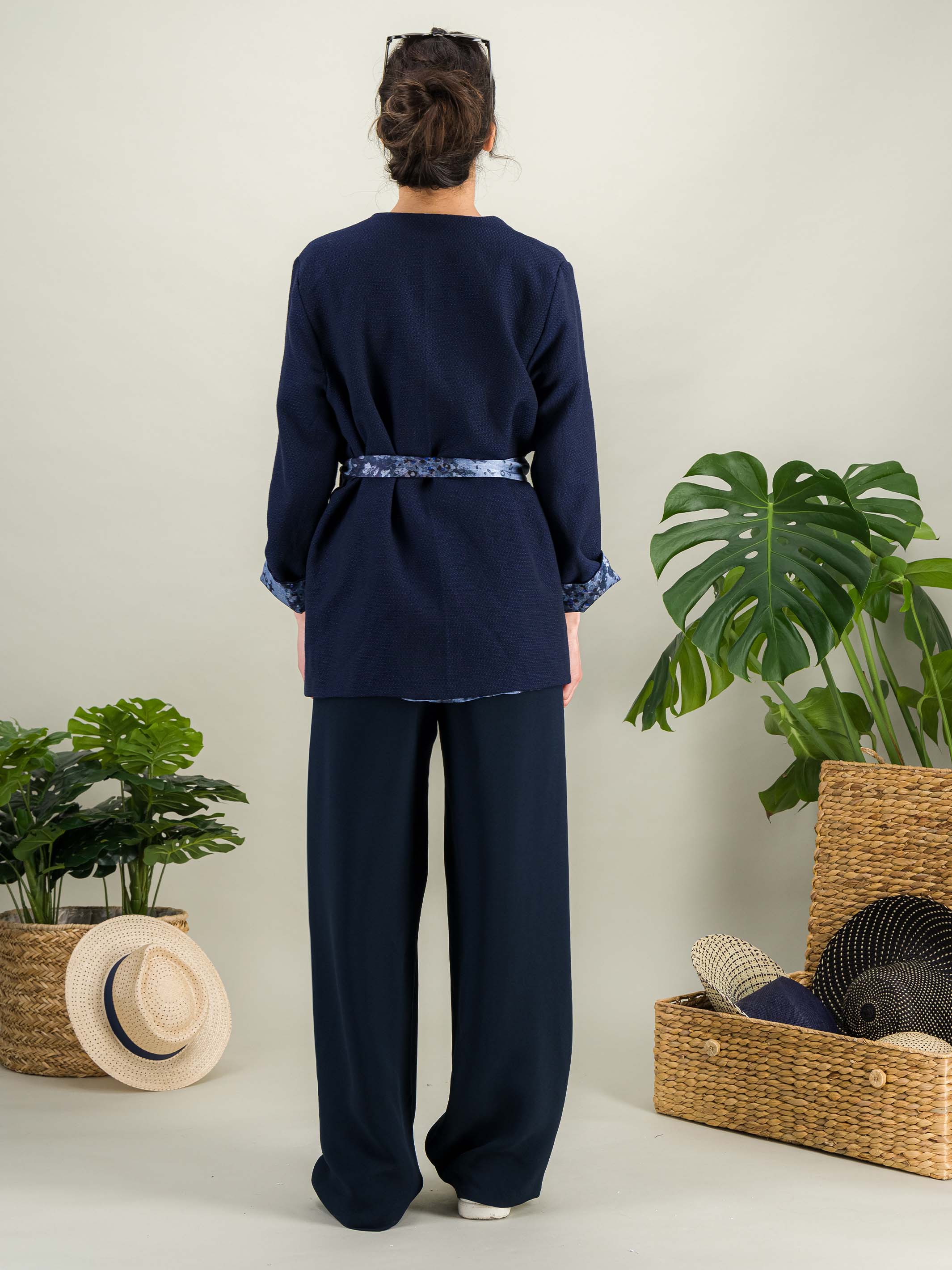Anahide Saint André Hana veste kimono réversible laine S