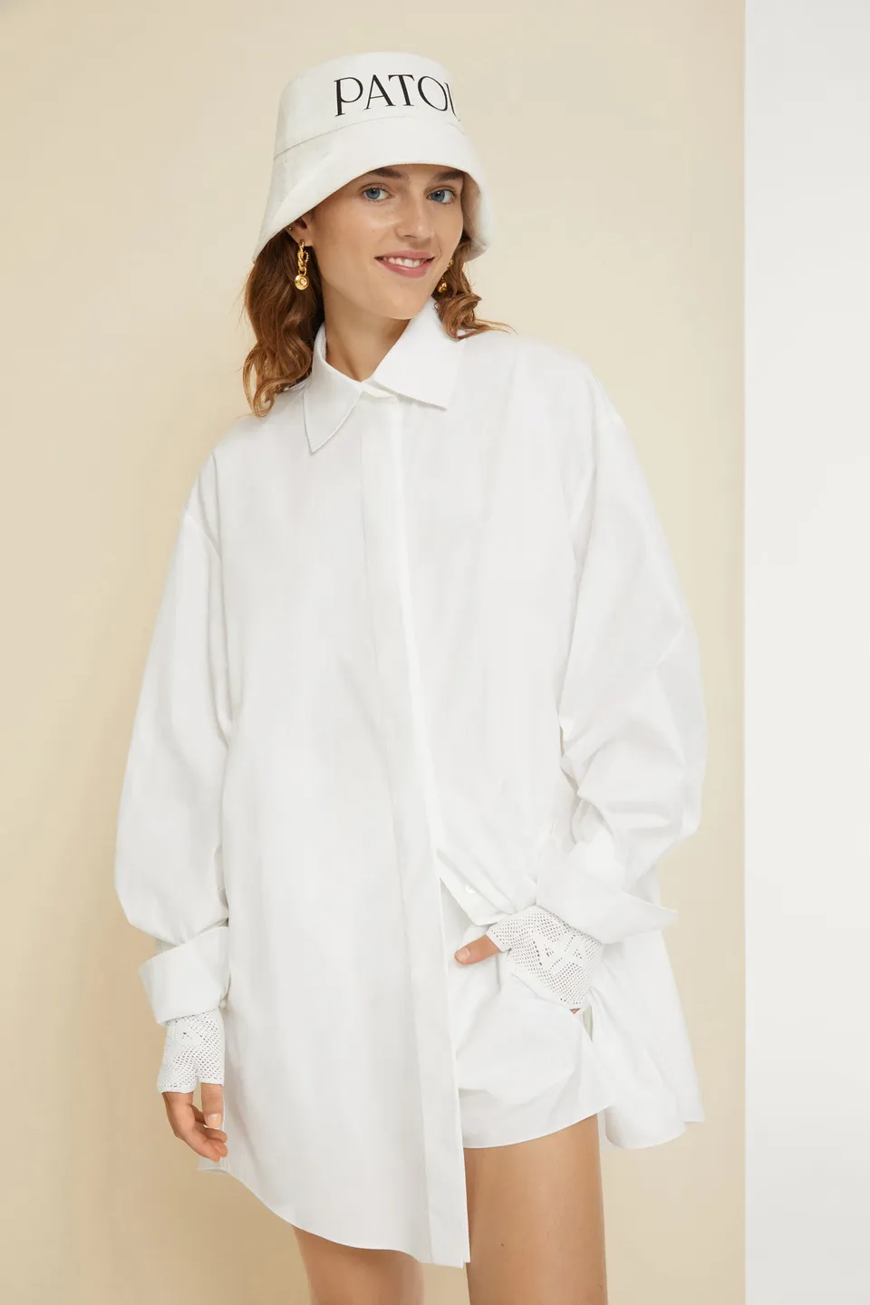 Patou P22AC0328034001W gants mitaines coton bio Blanc