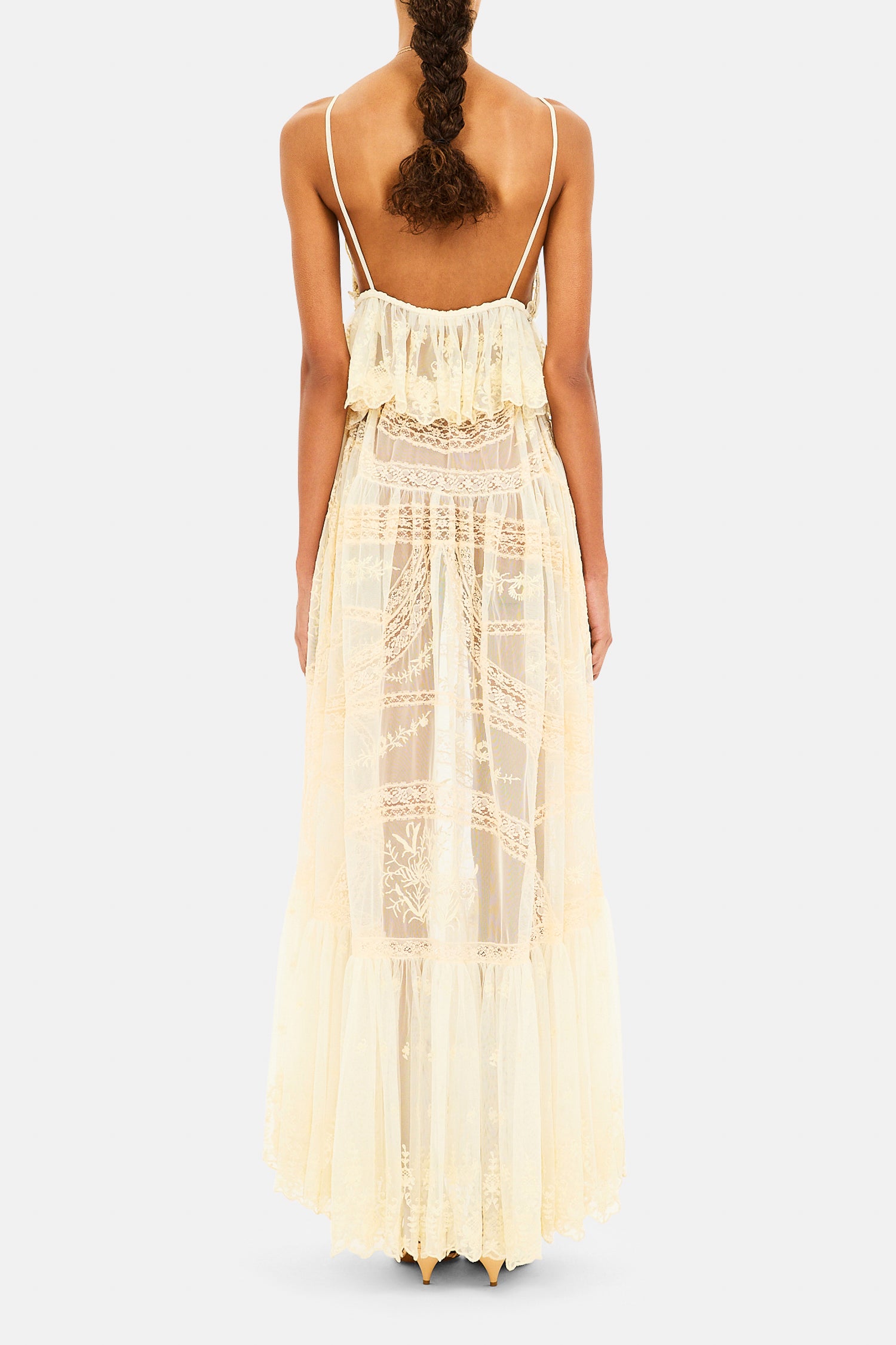 Ulla Johnson Margherite jupe maxi Pearl tulle brodé taille haute