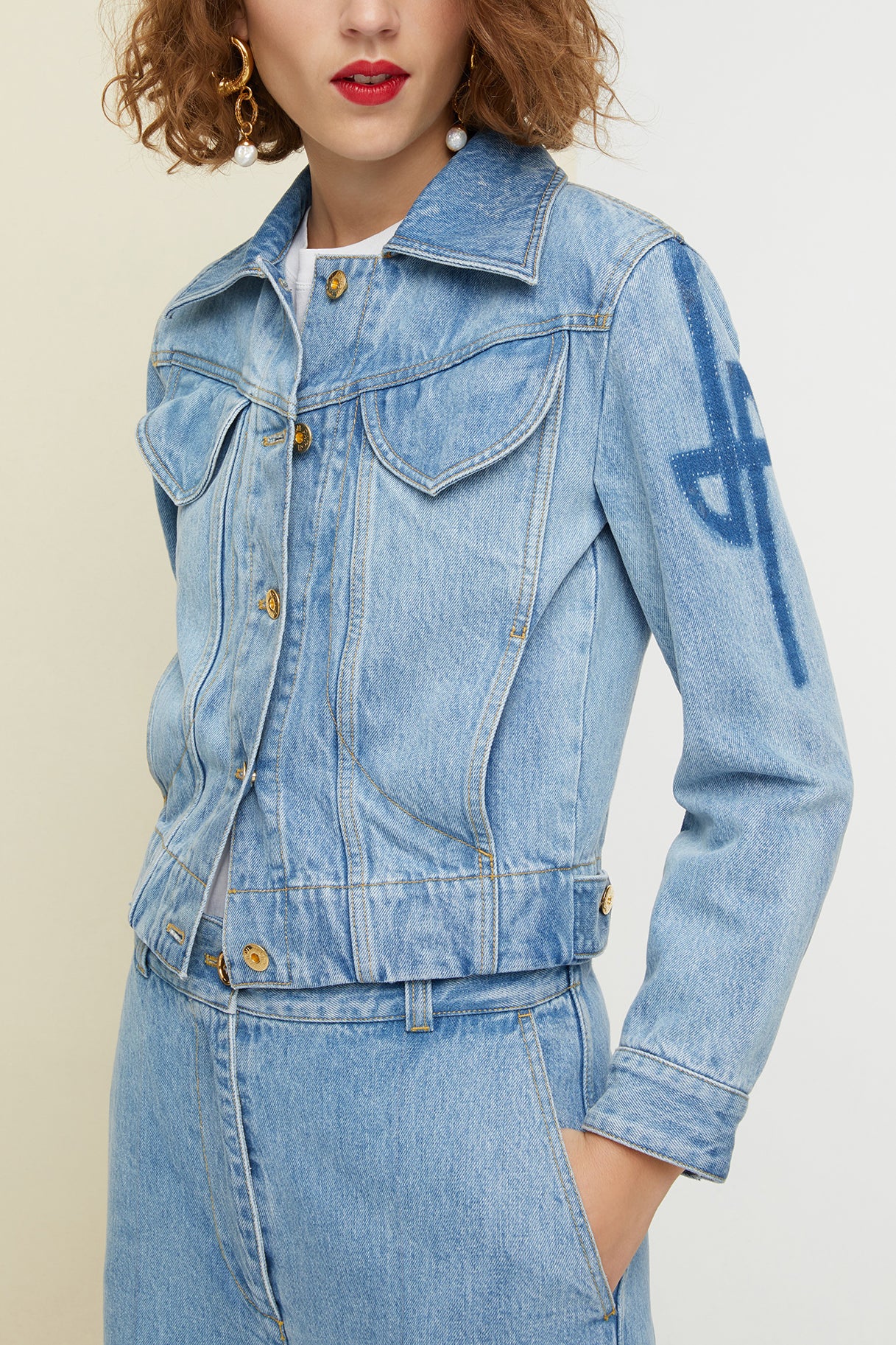 Patou Denim veste jean OU001 Blueberry denim bio coupe ajustée