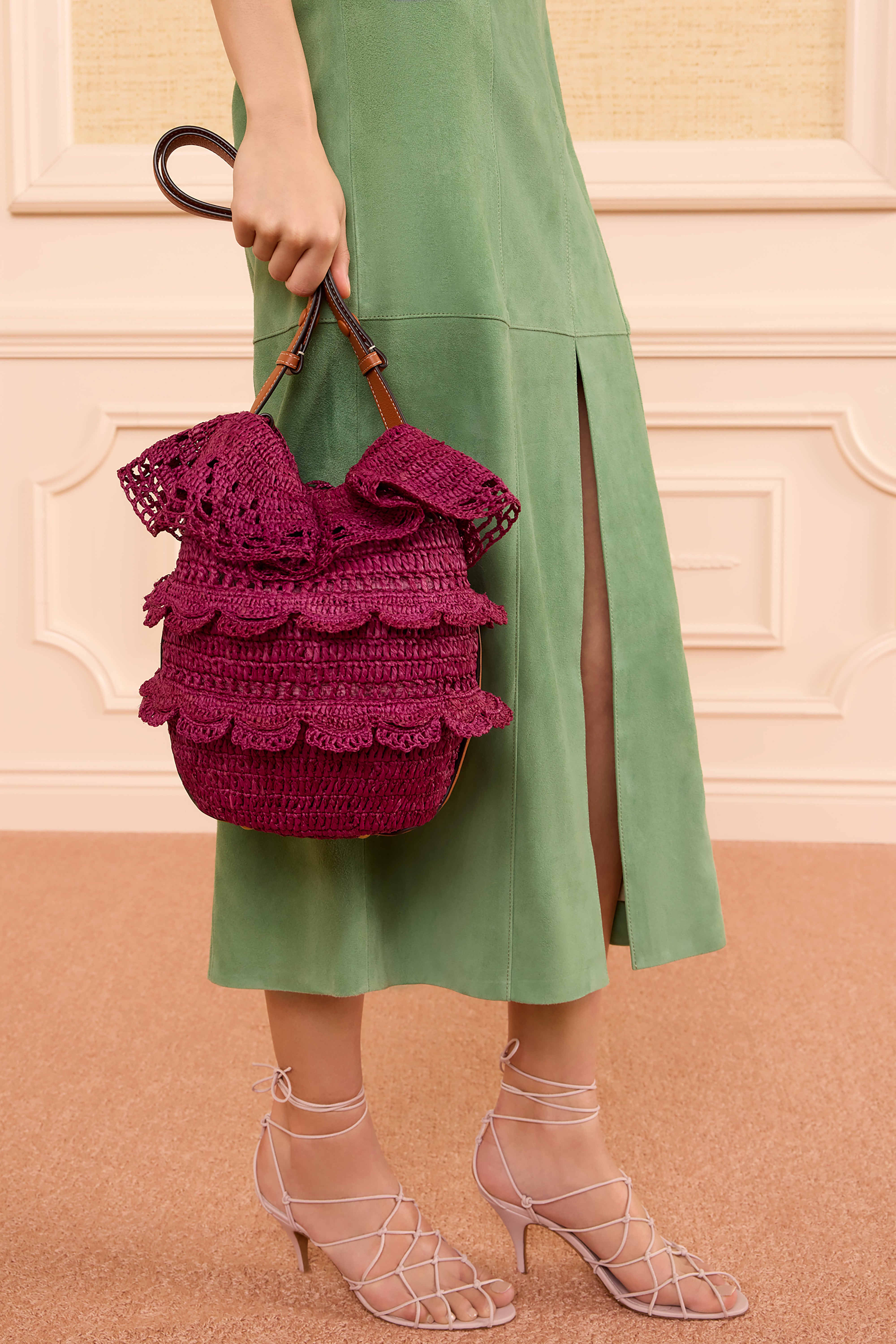 Ulla Johnson Marina Sac Seau Raphia Orchid Violet