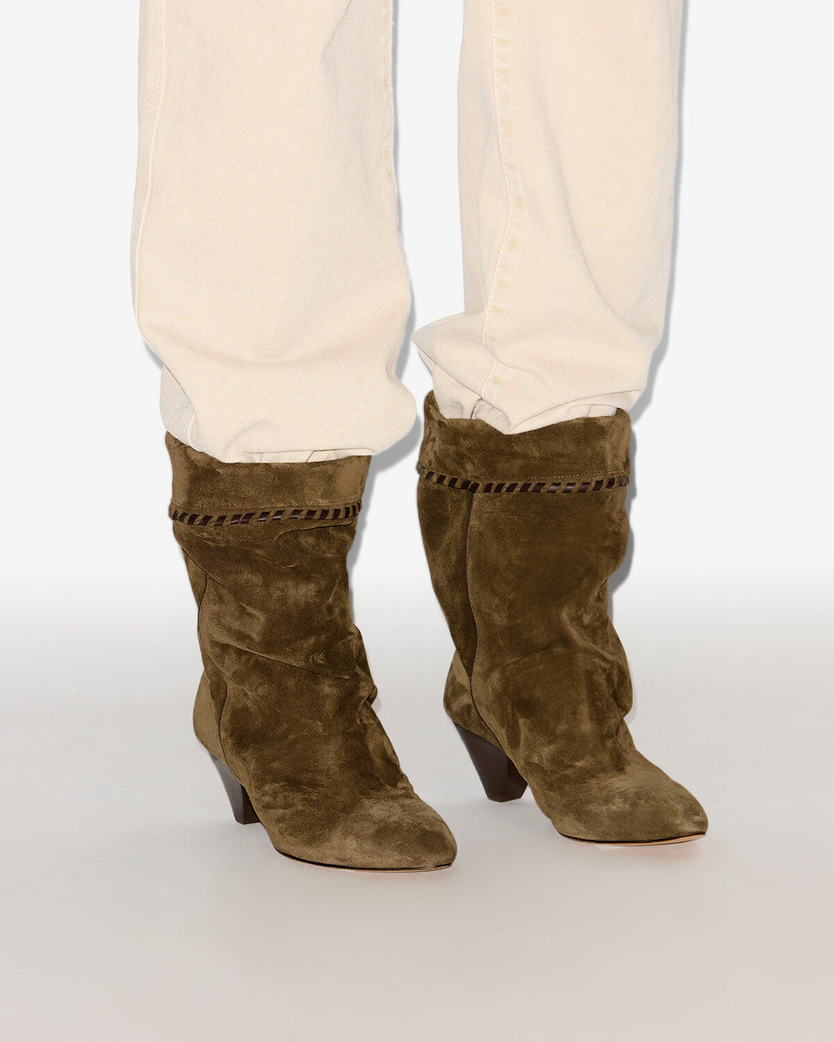 Isabel Marant Dalby boots cuir velours bronze talon 5,5 cm