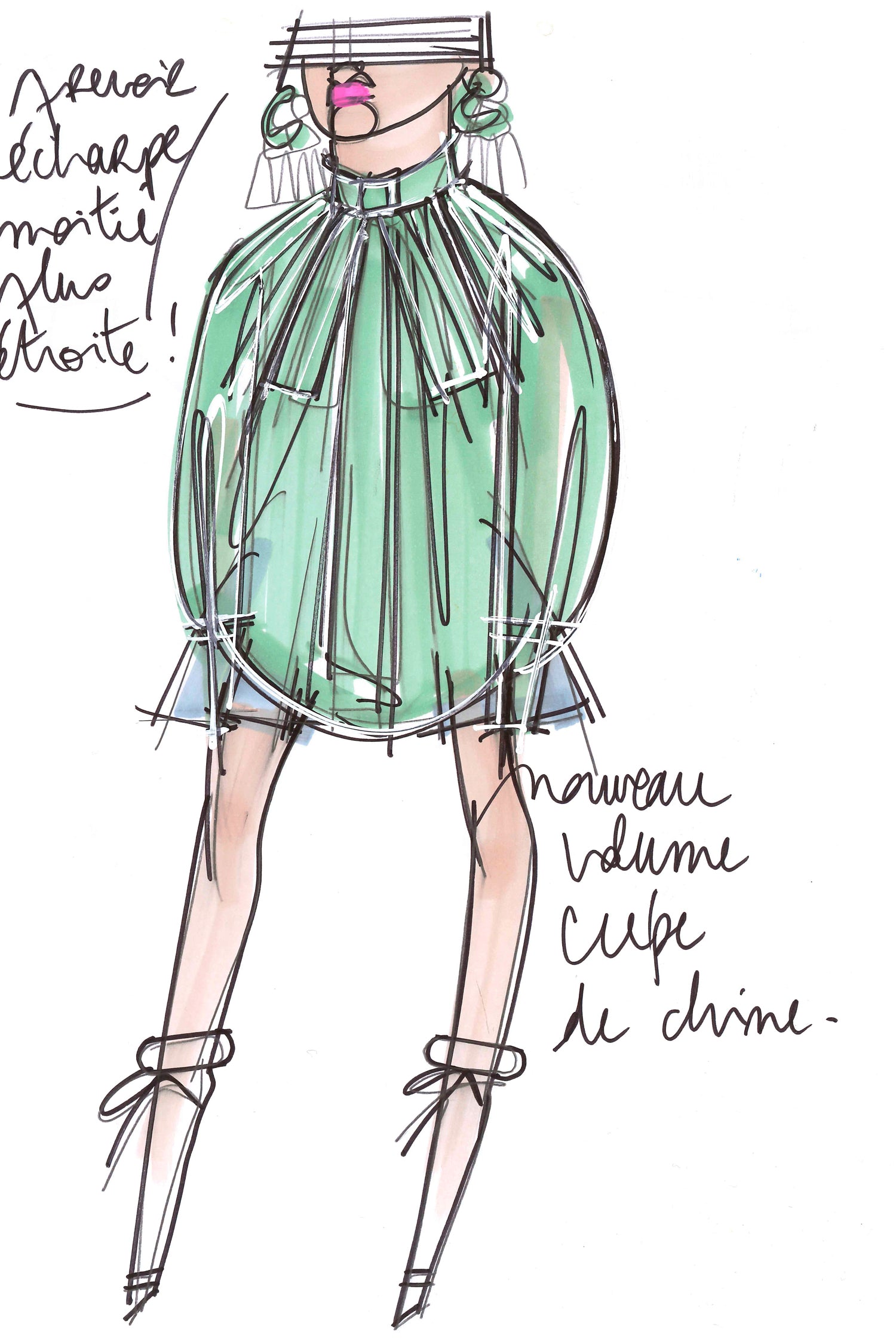 Patou blouse lavallière soie imprimé Berry Stories 38