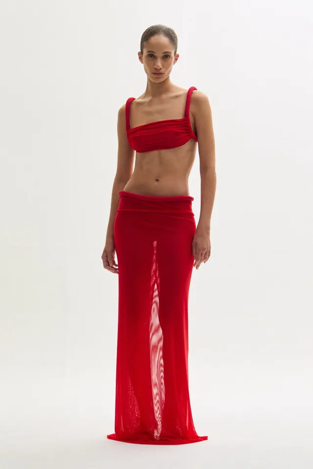 ATU Body Couture Blush Skirt jupe maxi rouge taille S