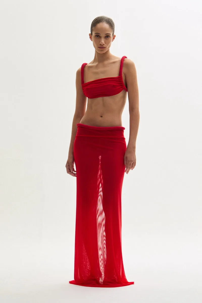 ATU Body Couture Blush Skirt jupe maxi rouge taille S