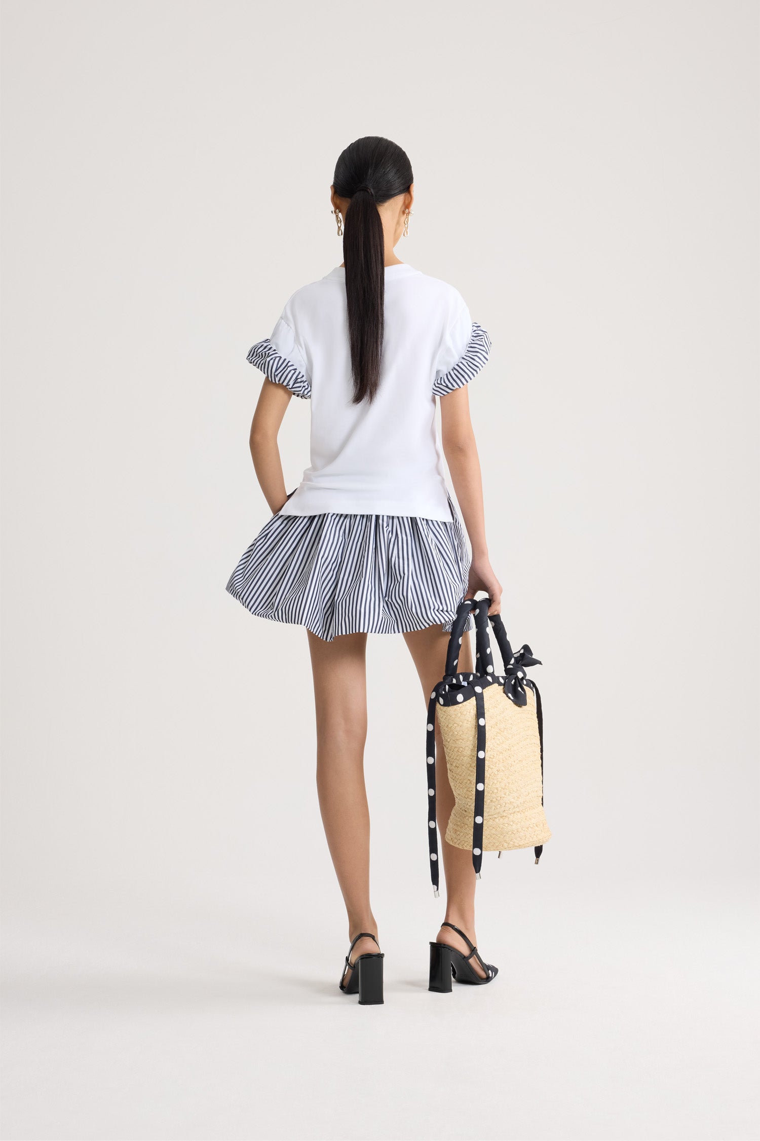 Patou JE225 t-shirt blanc coton bio manches faille