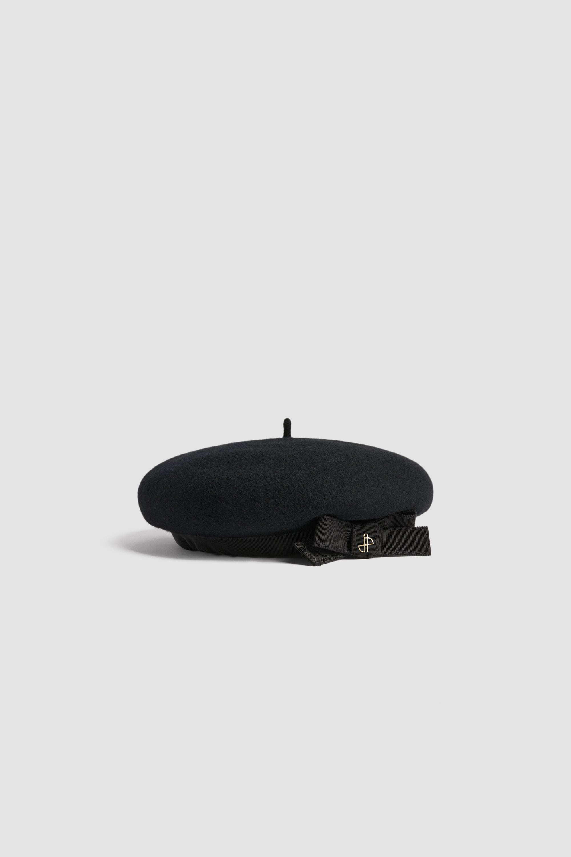 Patou H25AC1120235999B béret feutre laine Black nœud