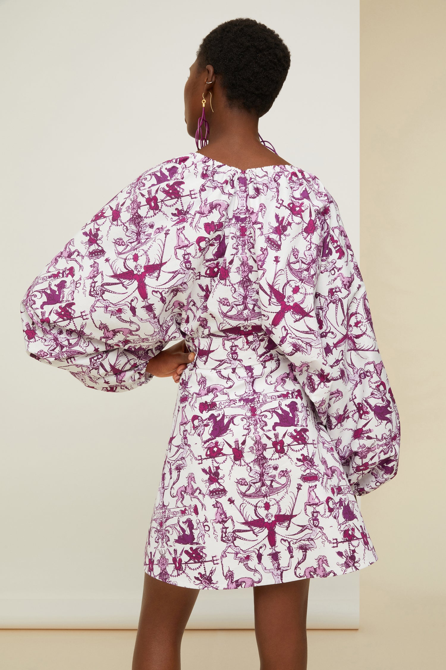 Patou DR084 robe mini imprimée coton bio