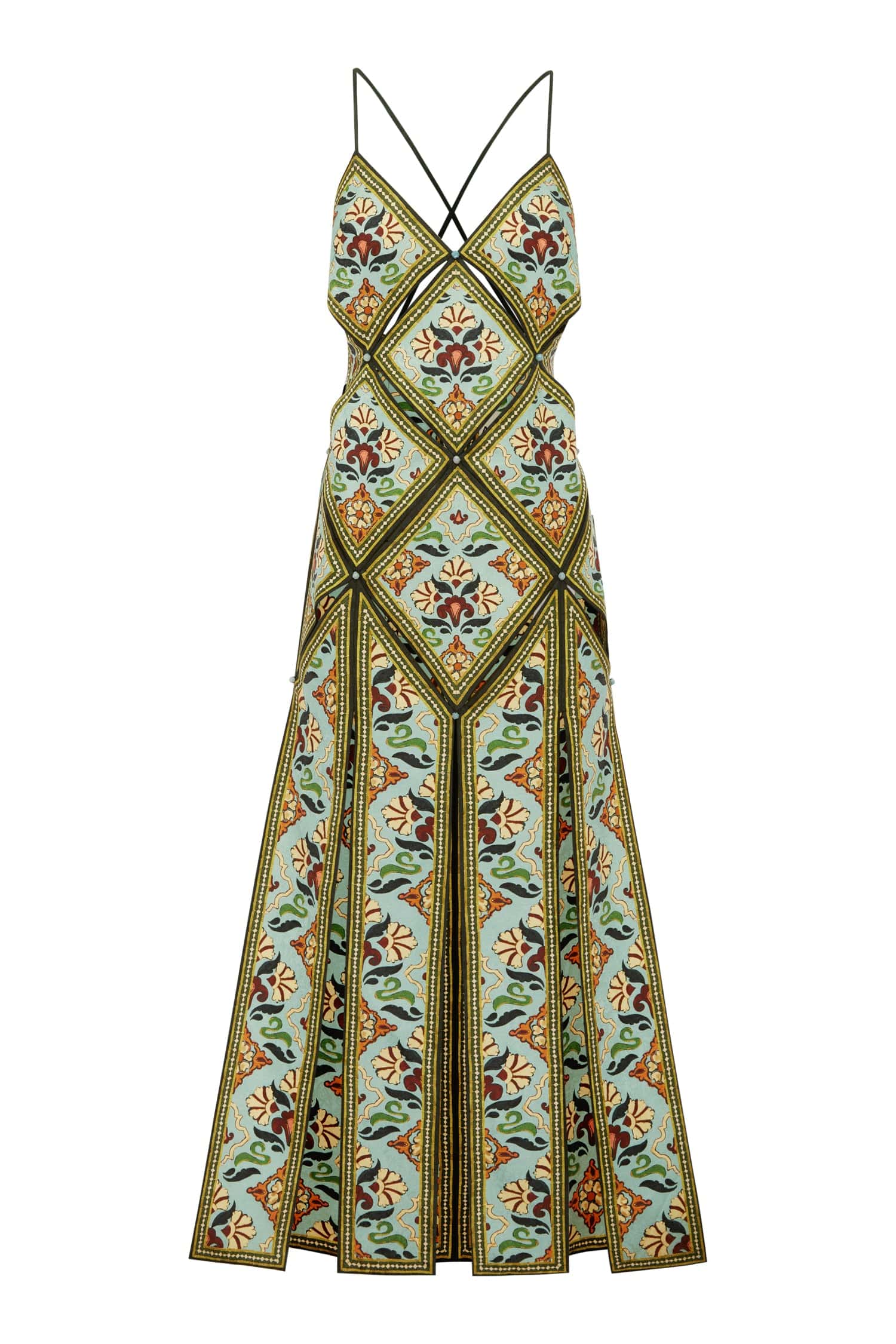 Alemäis Cece Midi Slip Dress robe midi imprimée col V