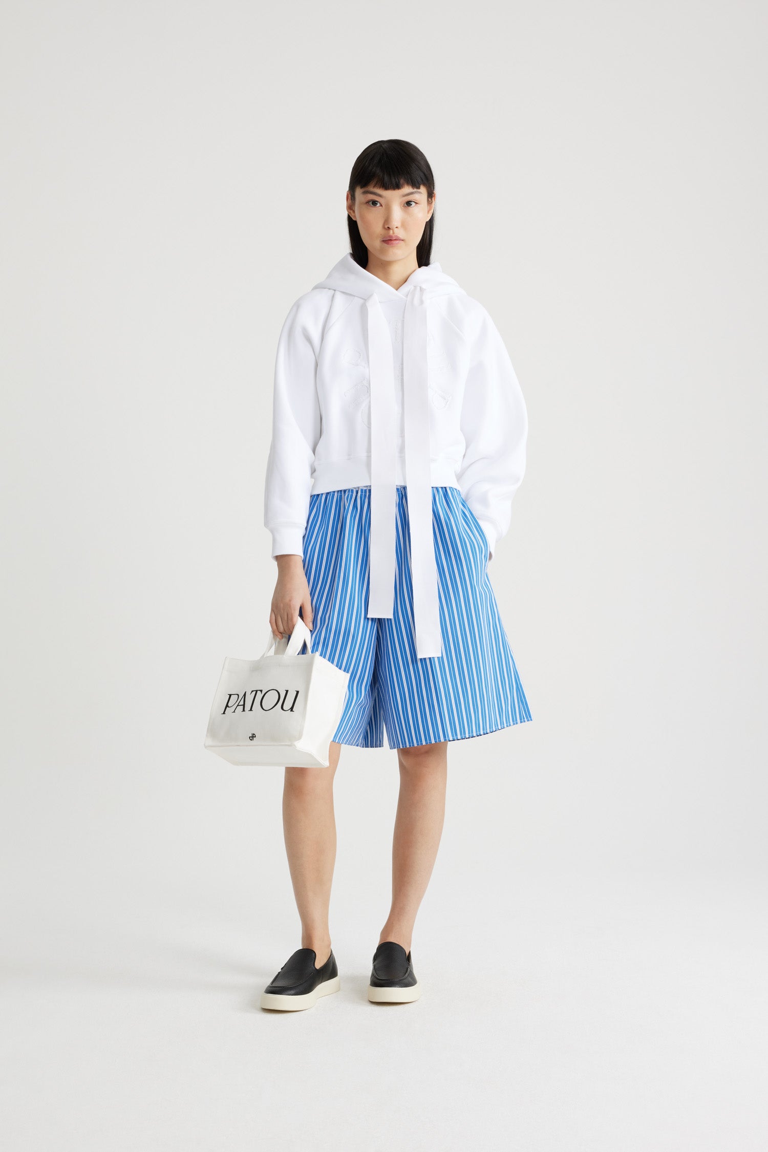 Patou H24JE0699995001W hoodie coton bio médaillon Blanc