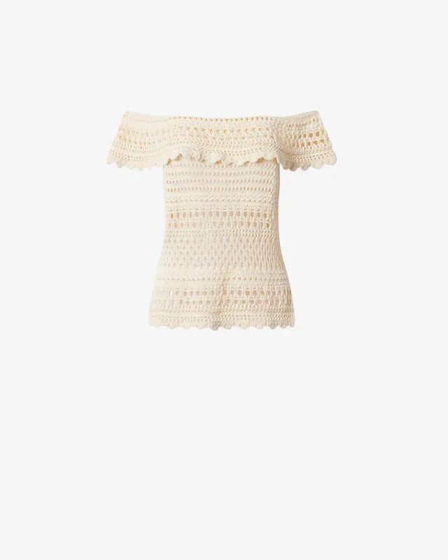 Isabel Marant Zaelle pull écru crochet coton lin